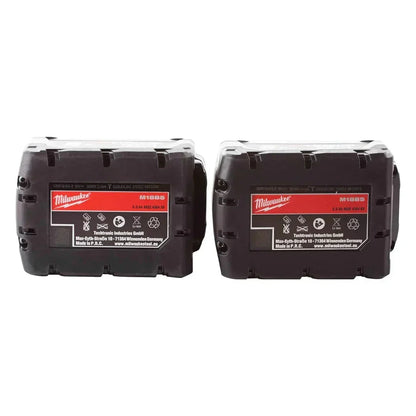 Milwaukee M18B5 18V Li-Ion Batteries – 5.0Ah Twin Pack