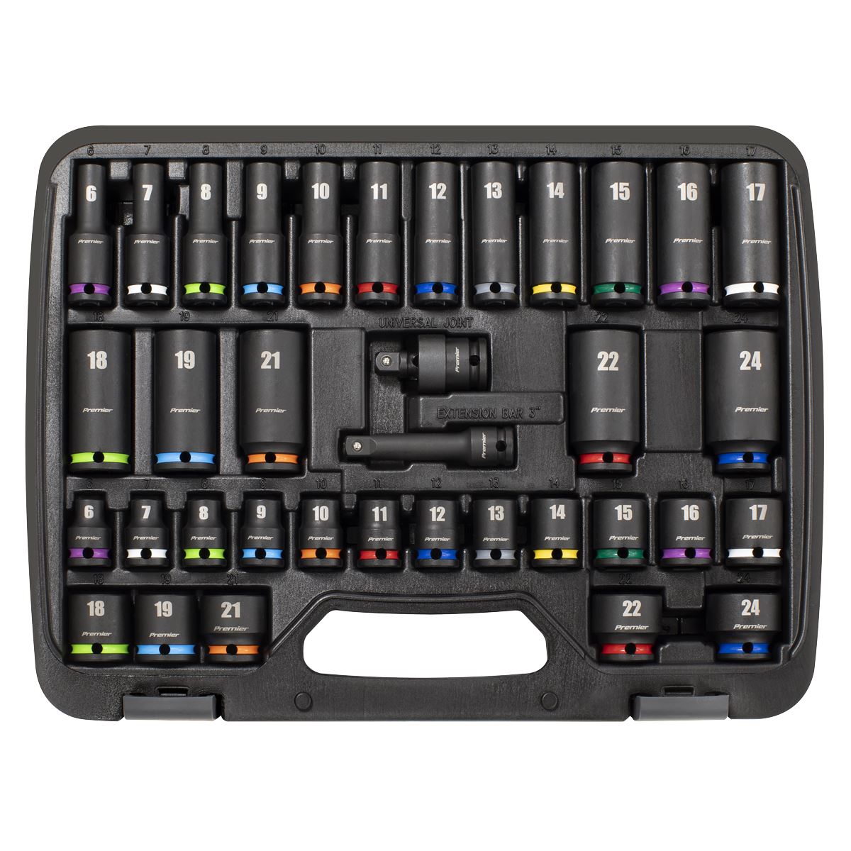 Sealey Impact Socket Set 3/8"Sq Drive 36pc